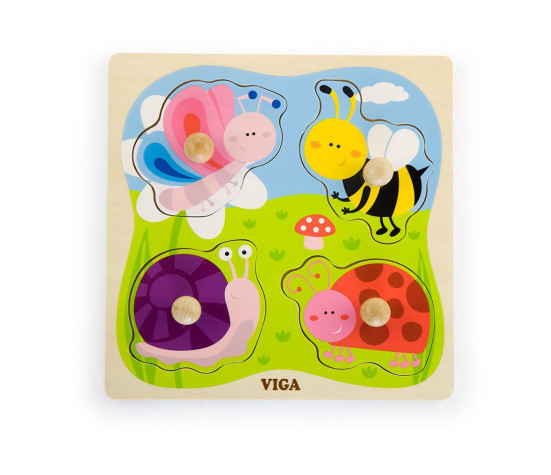 Dřevěné vkládací puzzle hmyz Viga