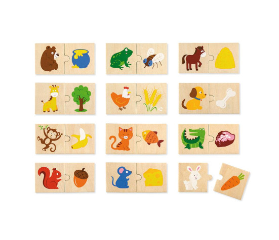 Dřevěné puzzle Viga Krmení zvířátek