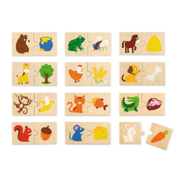 Dřevěné puzzle Viga Krmení zvířátek