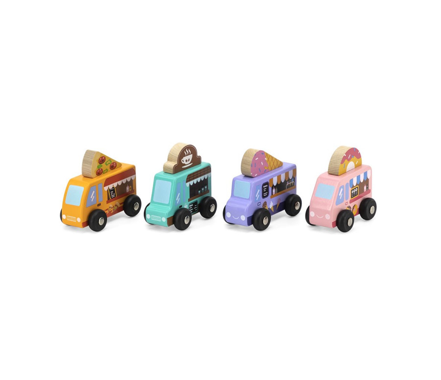 Dřevěná potravinářská autíčka Viga, Multicolor