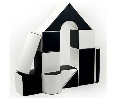 Pěnové kostky-obří stavebnice 11 ks black-white