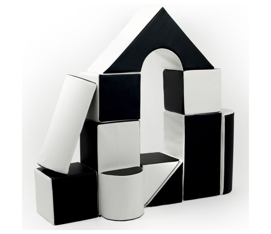 Pěnové kostky-obří stavebnice 11 ks black-white