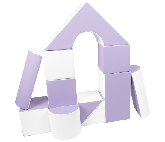 Pěnové kostky-obří stavebnice 11 ks white-lilac