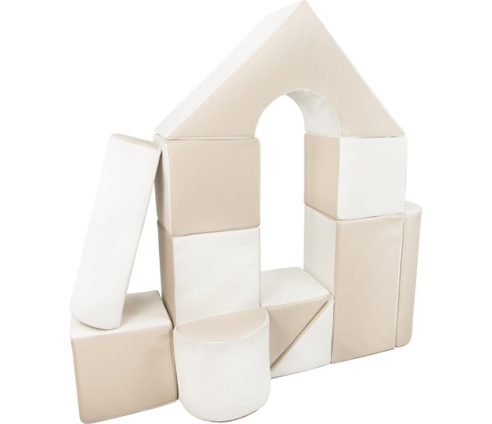 Pěnové kostky-obří stavebnice 11 ks white-cappuccino