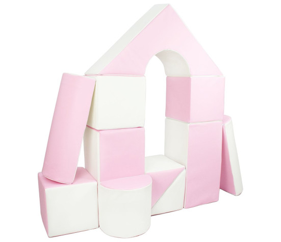 Pěnové kostky-obří stavebnice 11 ks white-pink
