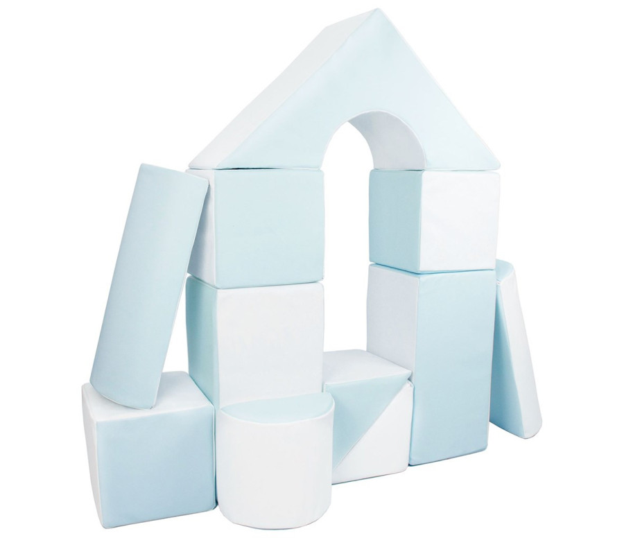 Pěnové kostky-obří stavebnice 11 ks white-blue, Modrá Pěnové kostky-obří stavebnice 11 ks white-blue, Modrá