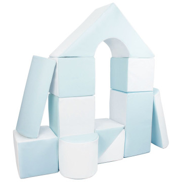 Pěnové kostky-obří stavebnice 11 ks white-blue, Modrá
