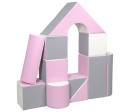 Pěnové kostky-obří stavebnice 11 ks white-light pink-grey