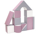 Pěnové kostky-obří stavebnice 11 ks white-grey-purple