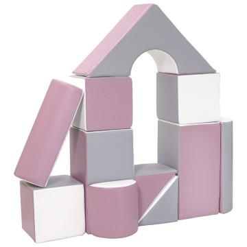 Pěnové kostky-obří stavebnice 11 ks white-grey-purple, Multicolor