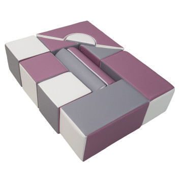 Pěnové kostky-obří stavebnice 11 ks white-grey-purple, Multicolor