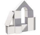 Pěnové kostky-obří stavebnice 11 ks white-grey
