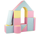Pěnové kostky-obří stavebnice 11 ks pink-blue-yellow (pastel)