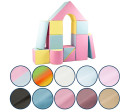 Pěnové kostky-obří stavebnice 11 ks pink-blue-yellow (pastel)
