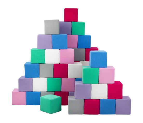 Pěnové kostky-sada 45 velkých pěnových kostek Pyramida uni