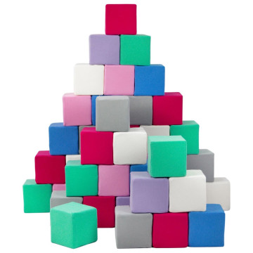 Pěnové kostky-sada 45 velkých pěnových kostek Pyramida uni, Multicolor