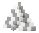 Pěnové kostky-sada 45 velkých pěnových kostek Pyramida grey white