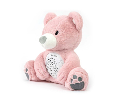 Plyšový usínáček medvídek s projektorem Milly Mally Bear pink