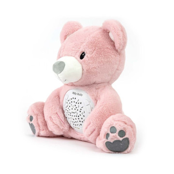 Plyšový usínáček medvídek s projektorem Milly Mally Bear pink, Růžová
