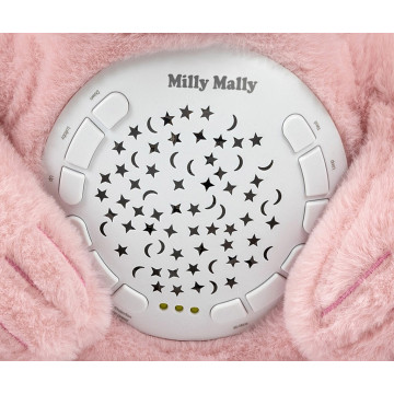 Plyšový usínáček medvídek s projektorem Milly Mally Bear pink, Růžová