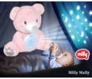 Plyšový usínáček medvídek s projektorem Milly Mally Bear pink, Růžová