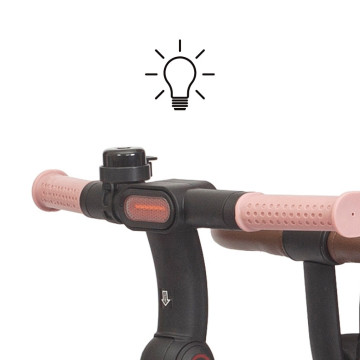 Luxusní dětská tříkolka s osvětlením Milly Mally Twinkle pink, Růžová