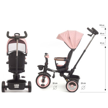 Luxusní dětská tříkolka s osvětlením Milly Mally Twinkle pink, Růžová