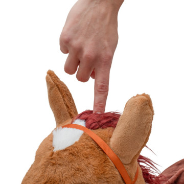 Plyšový skákací koník se zvukem Baby Mix hnědý