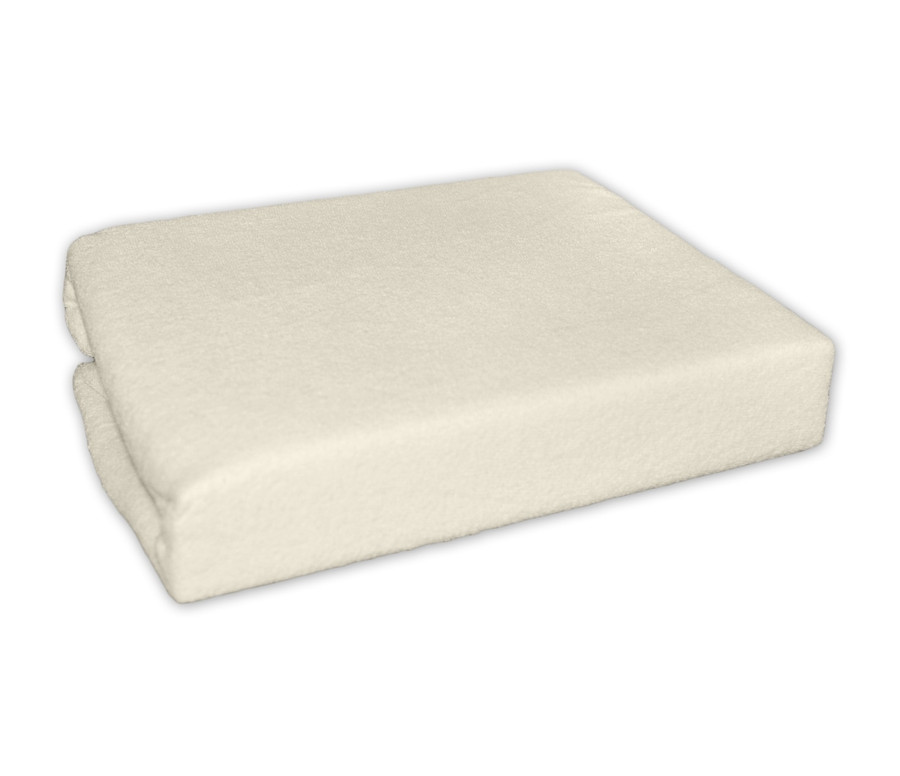 Nepromokavé froté prostěradlo do kočárku 75 x 35 - ecru