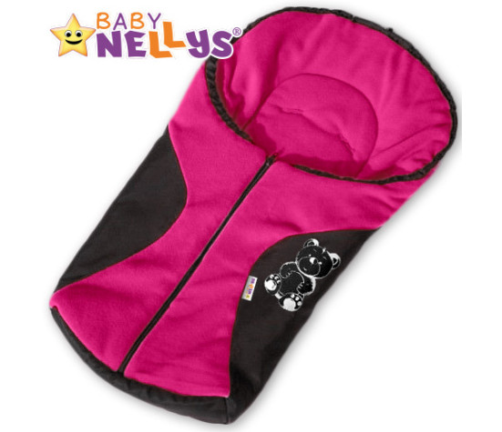 Fusák nejen do autosedačky Baby Nellys ® POLAR - amarantový medvídek