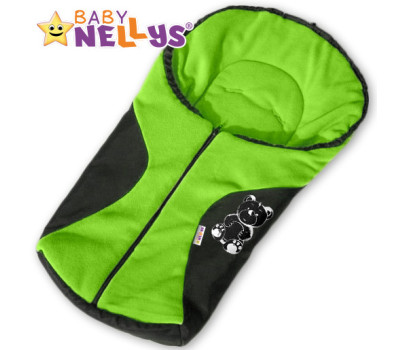 Fusák nejen do autosedačky Baby Nellys ® POLAR - zelený medvídek