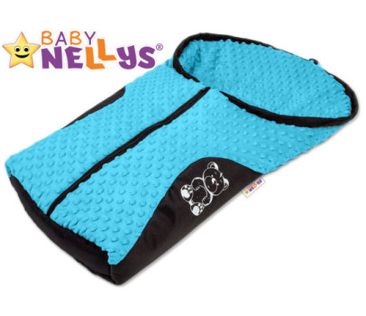 Fusák nejen do autosedačky Baby Nellys ® MINKY - modrý, tyrkys