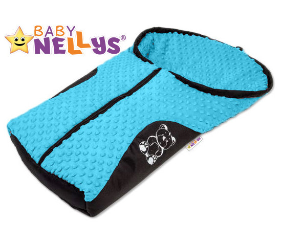 Fusák nejen do autosedačky Baby Nellys ® MINKY - modrý, tyrkys
