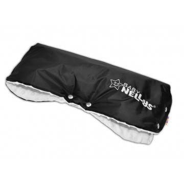 Rukávník ke kočárku Baby Nellys ® minky - bílá/černý