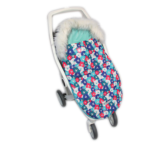 Baby Nellys Fusák, spacáček 105x55 Velvet Winter Lux - Barevní medvědi