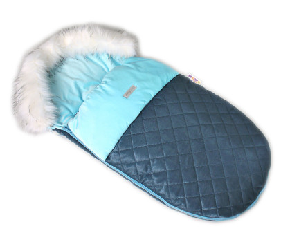 Baby Nellys Fusak, spacáček 105x55 Velvet exkluziv prošívaný - modrý