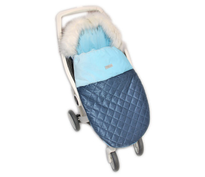 Baby Nellys Fusak, spacáček 105x55 Velvet exkluziv prošívaný - modrý