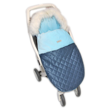 Baby Nellys Fusak, spacáček 105x55 Velvet exkluziv prošívaný - modrý