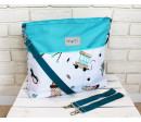 Stylová taška na kočárek Baby Nellys Hand Made - hračky, tyrkysová