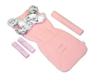 Oboustranný 5-ti dílný komplet do kočárku Velvet, Baby Nellys - Medvídek Koala, růžová