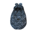 Baby Nellys nepromokavý fusak s oušky MIKI, fleece Velvet 90 x 50 cm - černá s hvězdami
