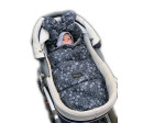 Baby Nellys nepromokavý fusak s oušky MIKI, fleece Velvet 90 x 50 cm - černá s hvězdami