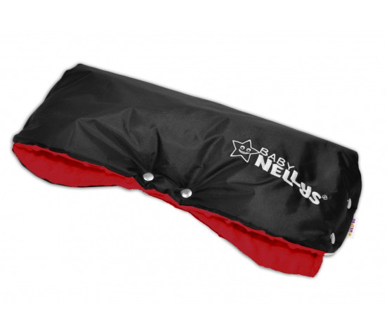 Rukávník ke kočárku Baby Nellys ® minky - červená/černý