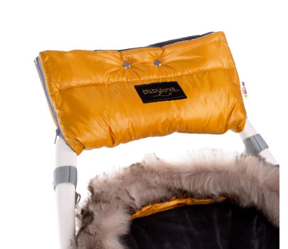 Rukávník ke kočárku Baby Nellys STYLE, hořčice