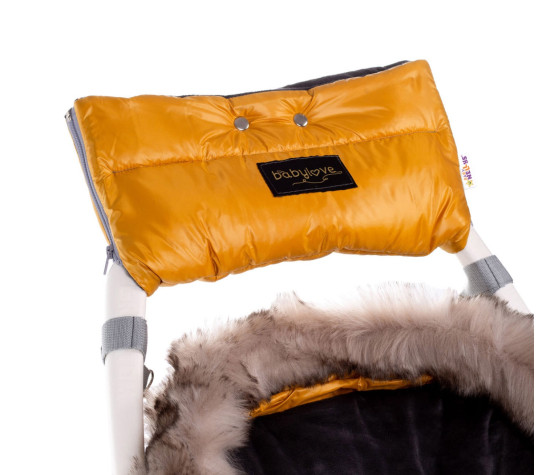 Rukávník ke kočárku Baby Nellys STYLE, hořčice