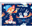 Rukávník ke kočárku, nepromokavý, PREMIUM Winter friends, granátový