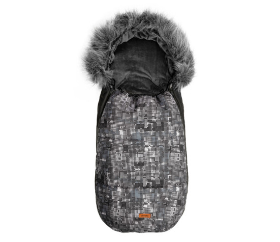 Prošívaný fusák s kožešinou 100x45cm, SENSILLO OLAF DOTS - grafit