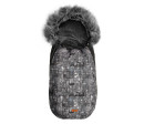 Prošívaný fusák s kožešinou 100x45cm, SENSILLO OLAF DOTS - grafit