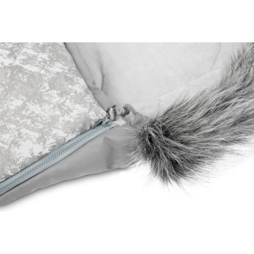 Prošívaný fusák s kožešinou 100x45cm, SENSILLO OLAF - světle šedý