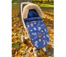 Dětský fusak maxi PREMIUM Kosmos, šedo/modrý, 110x50cm + rukávník zdarma, Baby Nellys